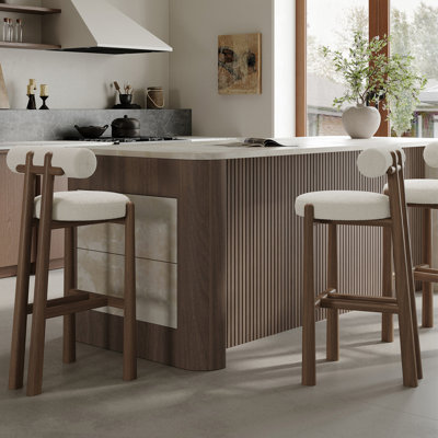 Chaise d'appoint à dossier bas en noyer (ensemble de 2)