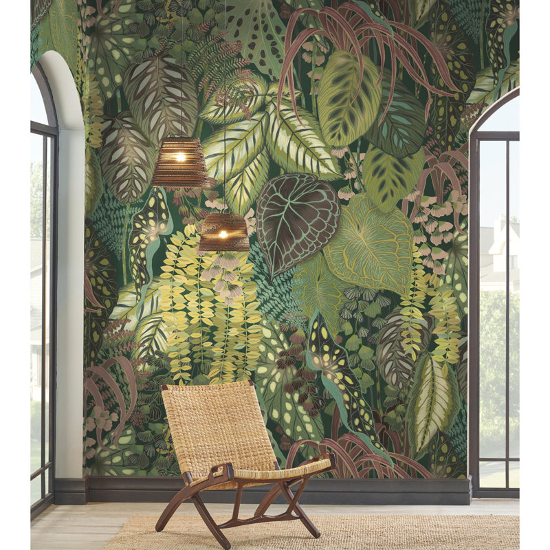 Allonte Floral Wall Mural, Jade