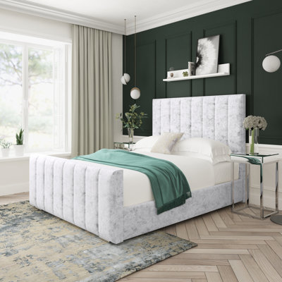 Oakley Crushed Velvet Upholstered Ottoman Bed Frame