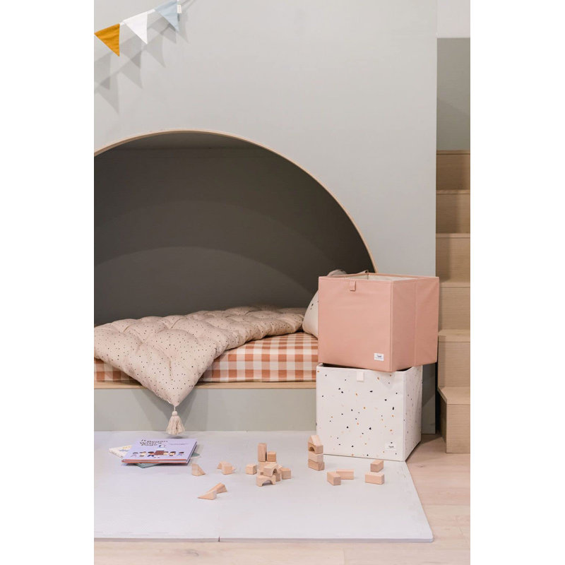 Clay Recycled Fabric Collapsible Storage Cube for Kids