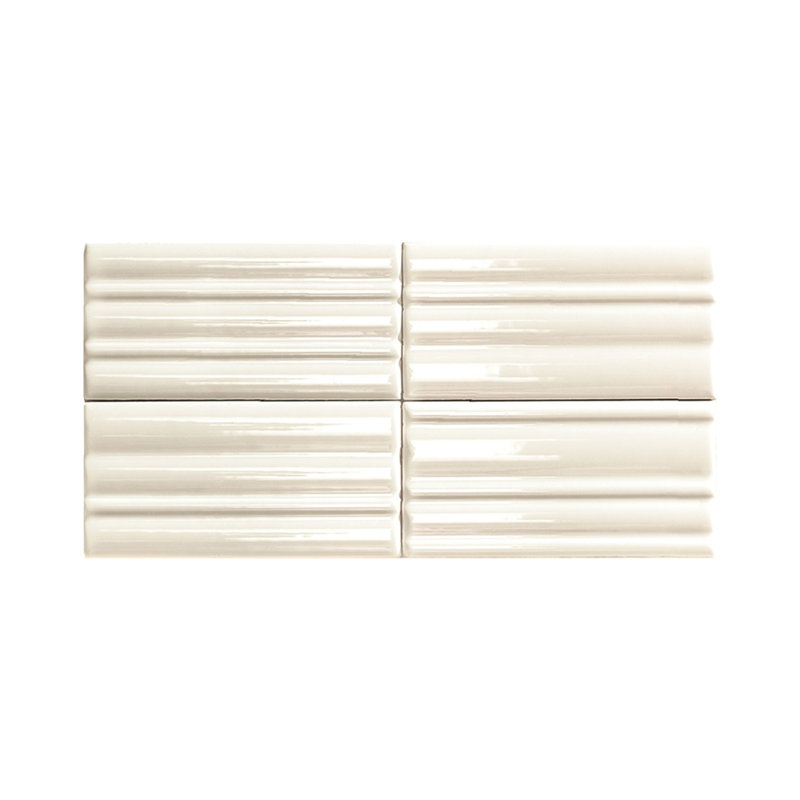 Piccolo Sticks 2.5x5 3D Ribbed Wall Tile, White