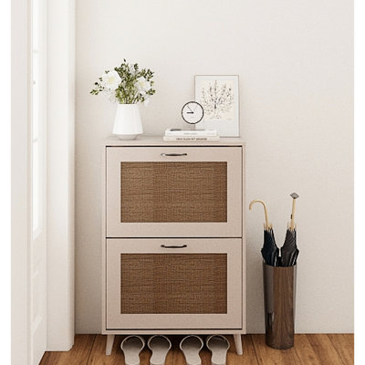 2 organisateurs de chaussures d'entrée - rangement stable, peut contenir 12 paires, conception facile d'accès, bois d'ingénierie gris antique, support spacieux de 35,48 po de hauteur pour un accès rapide, largeur de 9,19