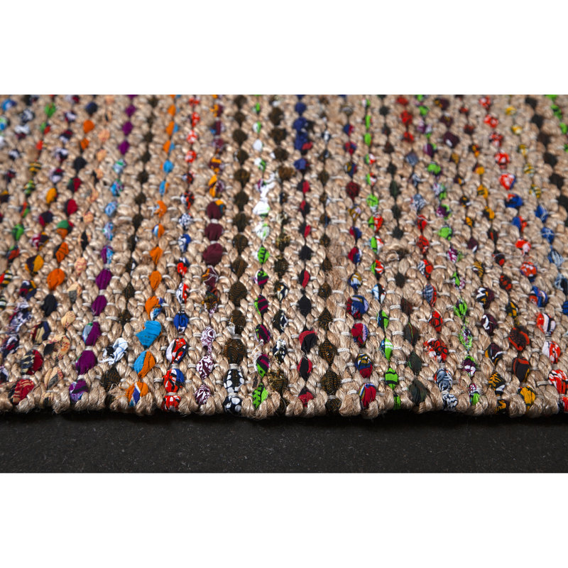 Tapis brun handwoven à tissage plat Sheffer, Rectangle 7 pi 11 po x 10 pi 2 po