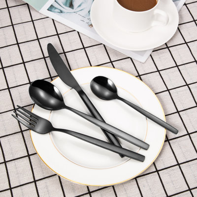 30 Piece Utensils Set Silverware Service for 6, Stainless Steel Flatware Set