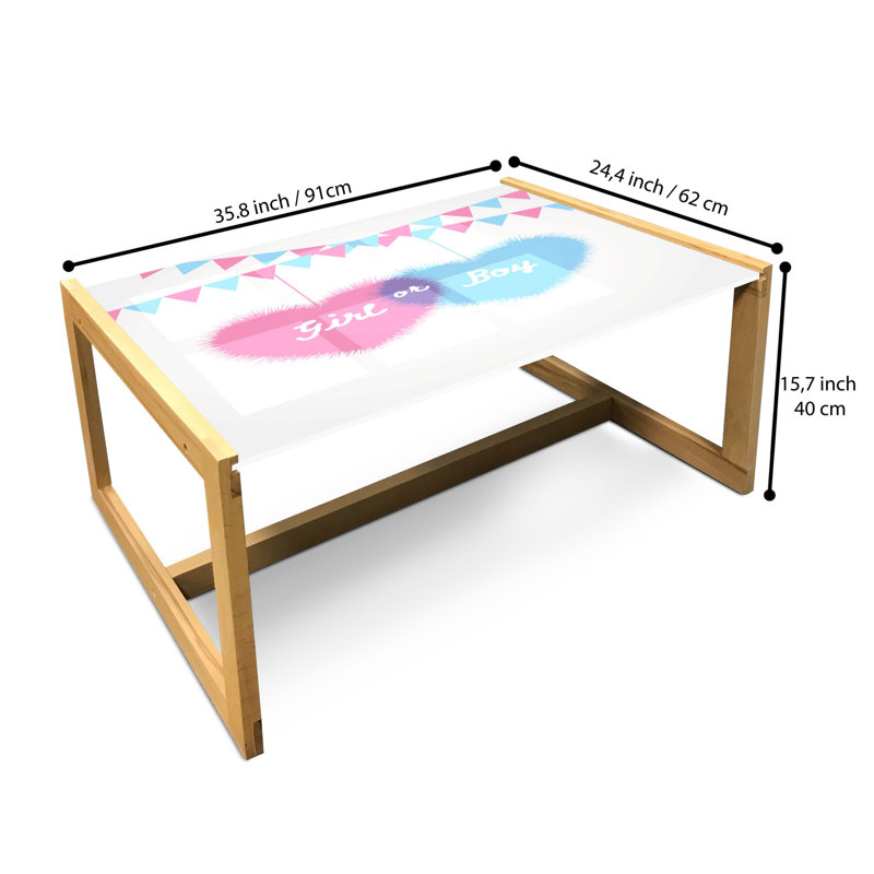 Charity Trestle Coffee Table, 40cm H x 91cm W x 62cm D