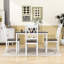 Ensemble de salle à manger 5 pièces en bois avec table de cuisine et 4 chaises à lattes Adalid-992986677
