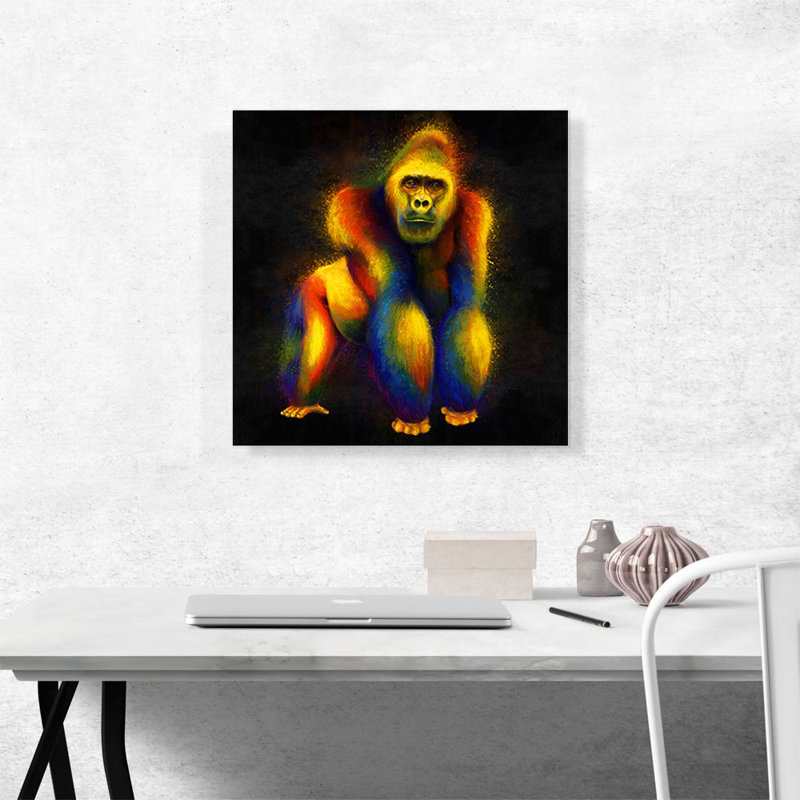 Gorille, dos argenté, Afrique, Eastern Western Ape, impression sur toile tendue, H 18 po x l 18 po x 1,5 po