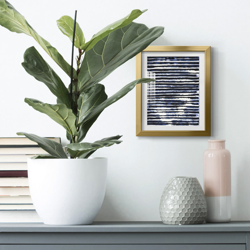 Printed Slats V -Framed Print, 28.5" H x 20.5" W, Gold