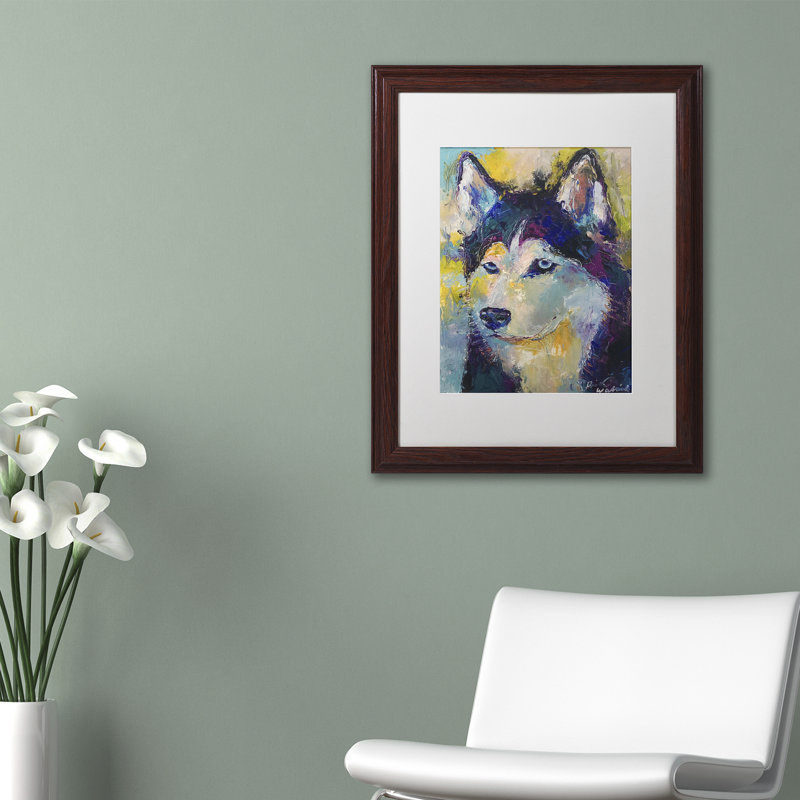 « art husky », reproduction sur toile, H 19 po x l 14 po x P 2 po, Pas de tapis, Toile tendue