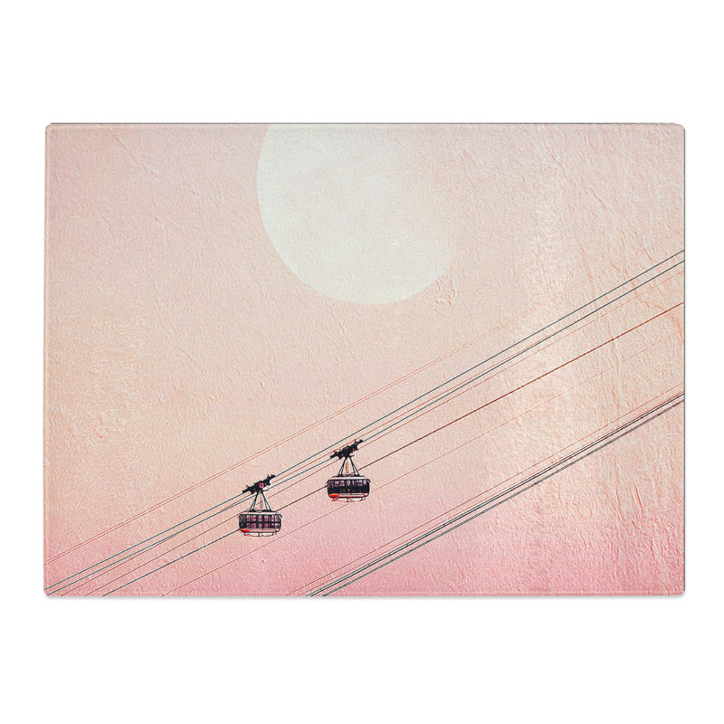 Cable Car To The Moon  Glass Chopping Board