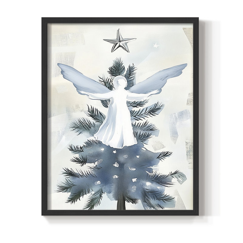 «Christmas Holiday Art XXXIX», reproduction encadrée - bois massif, 11" H x 9" W, Noir, noir, noir, noir