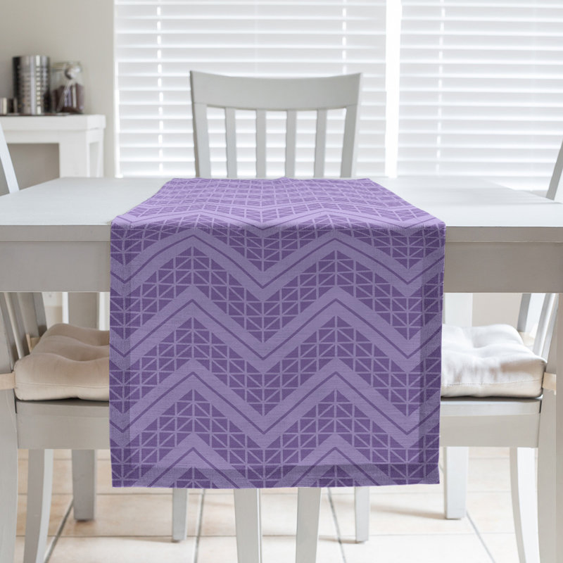 Stephenie Classic Hand Drawn Chevron Table Runner, 16" x 72", Olive Green