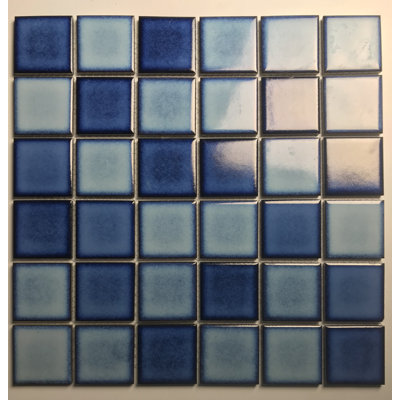 Carreau de mosaïque pour mur et piscine carré en porcelaine émaillée 2 po x 2 po Monet