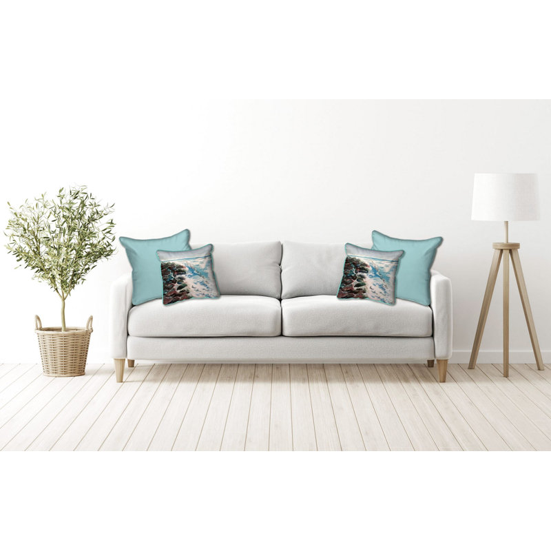 Coussin intérieur / extérieur Rough Ocean, H 18 po x l 18 po