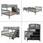 Lit superposé simple au-dessus de double avec rangement et garde-corps pour chambre à coucher Stairway-1790068882