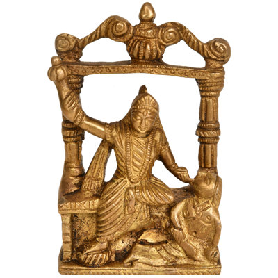 Brass Mahavidya Bagalamukhi Statue - Traditional Indian Eighth Divine Wisdom Goddess Figurine for Spiritual Protection & Home Temple Decor