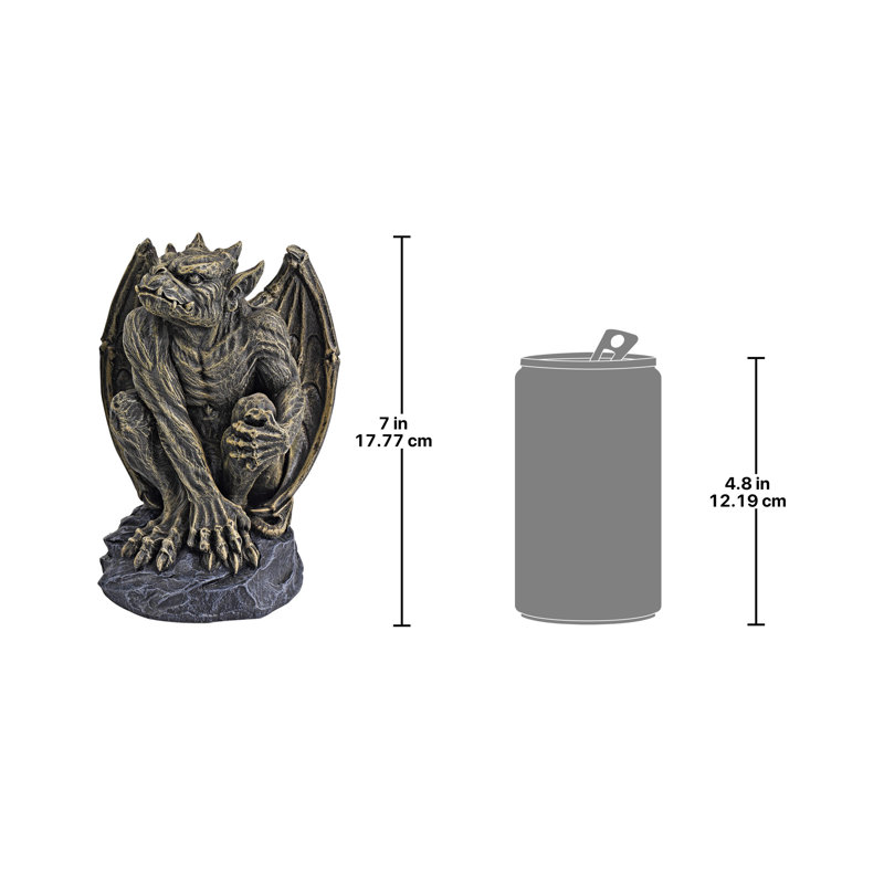 Silas Medium Gray Resin Gothic Gargoyle Sentry Statue