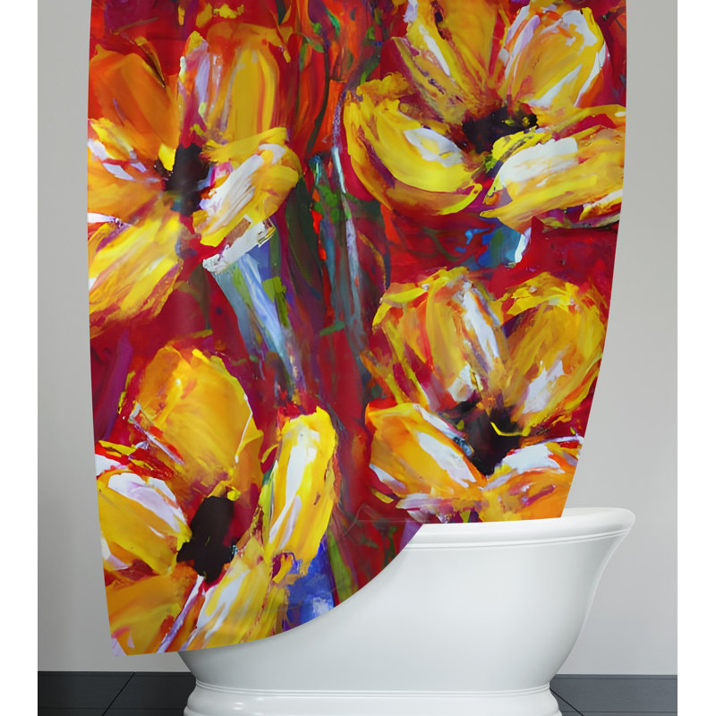 Zaltbommel Floral Shower Curtain, 72" H x 70" W