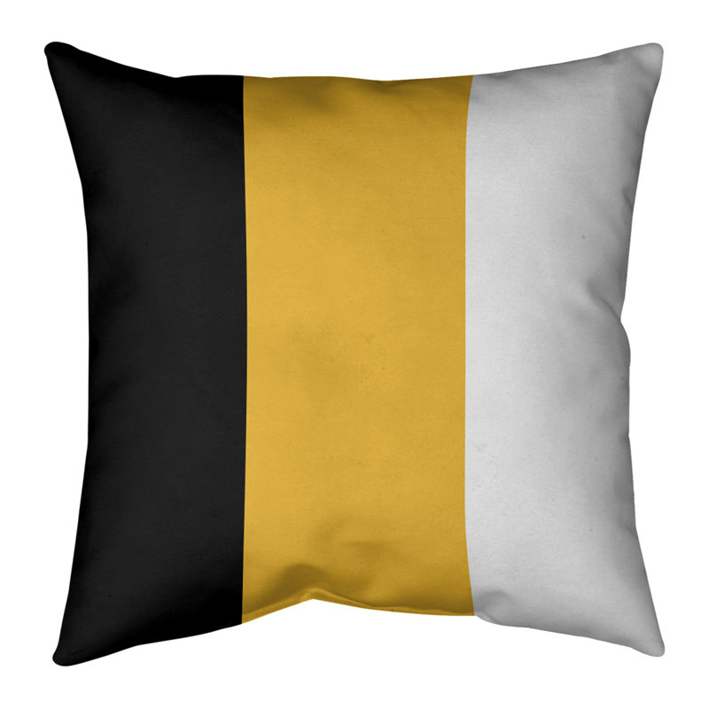 Missouri Indoor/Outdoor Throw Pillow, 16" H x 16" W, Black/Gold