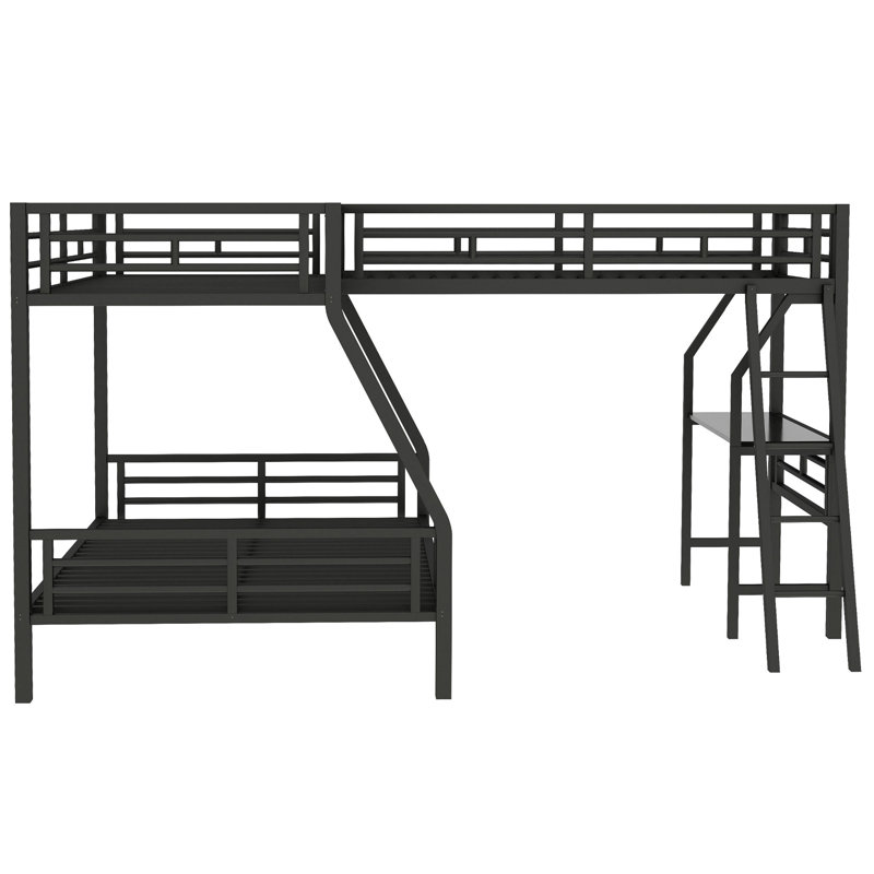 Lit superposé polyvalent avec lit mezzanine et bureau, idéal pour les soirées pyjama, le bureau et l'espace - permettant d'économiser de l'espace dans les chambres d'enfants