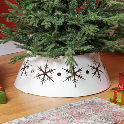26" Christmas Tree Collar with Hollow Snowflake Patterns for Home