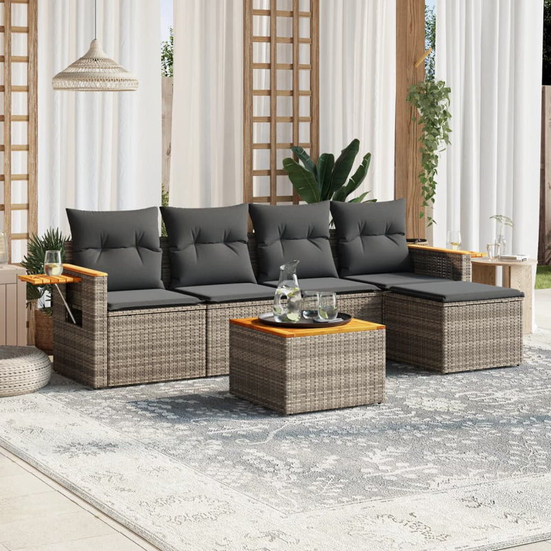 Vidaxl Garden Sofa Set Grey, Dark Grey