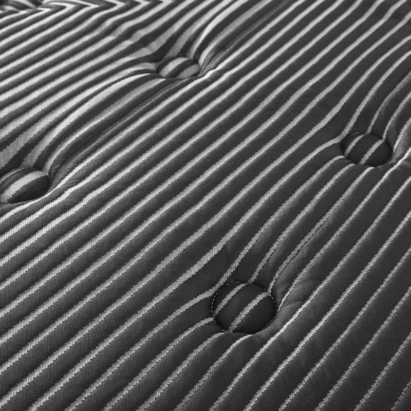 Matelas double 15 po avec glace pure - Ultra et sommeil plus frais. Gel cuivre 2 po, argent, graphite pour une circulation d'air améliorée. Mouvement périmétrique à ressorts enveloppés à mouvement réduit. Réglable. Fabriqué en. Ressort en mousse noire