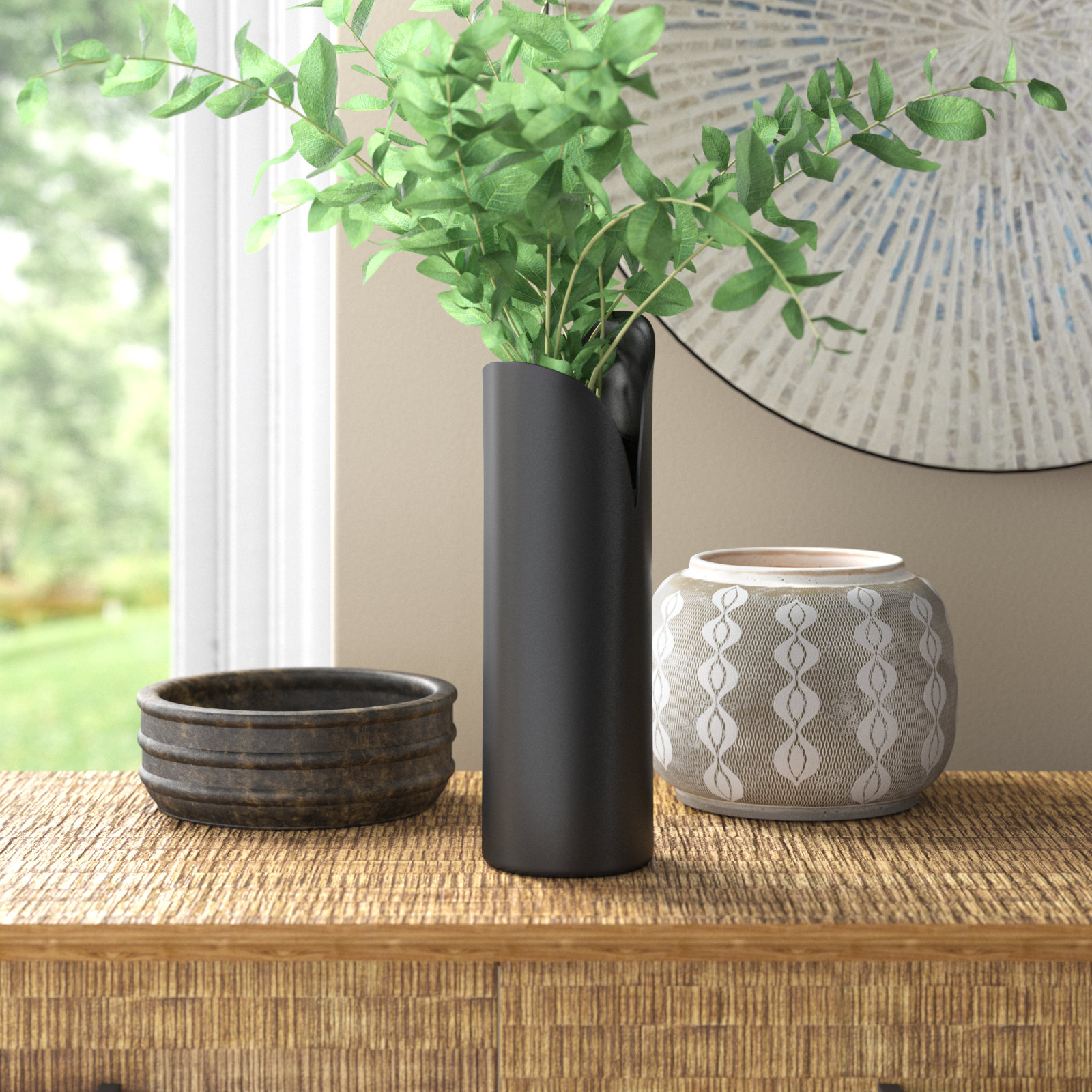 Jenny Iron Table Vase, Black, 13" H x 4" W x 4" D