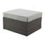 Beige Fabric & Grey Wicker Patio Sofa W/2 Pillows & 2 Ottomans