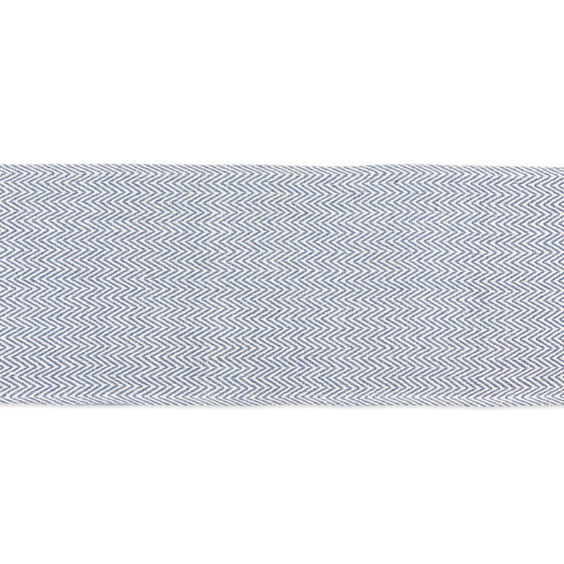Lintz Chevron Handloom Table Runner, French Blue
