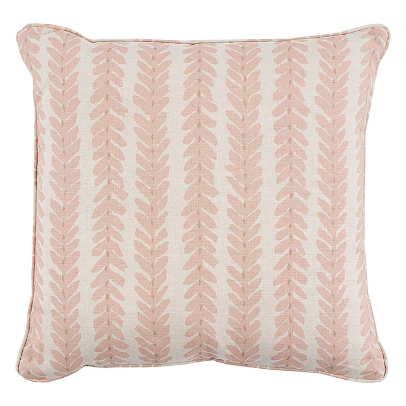 Oreiller Schumacher x Veere Grenney Woodperry, Rose / naturel, H 20 po x l 20 po