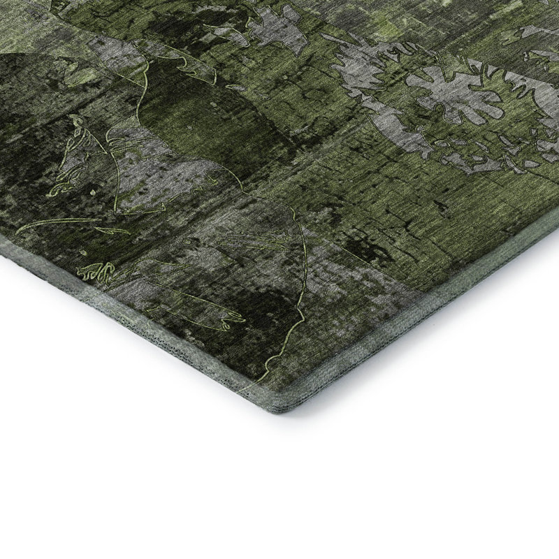 Tapis vert Cerrito AMF555 lavable à la machine de qualité supérieure, Rectangle 1 pi 8 po x 2 pi 6 po