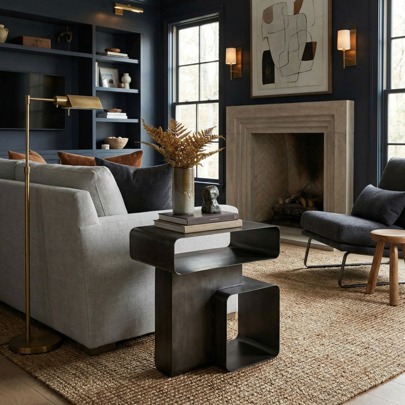 Danville End Table, Gun Metal