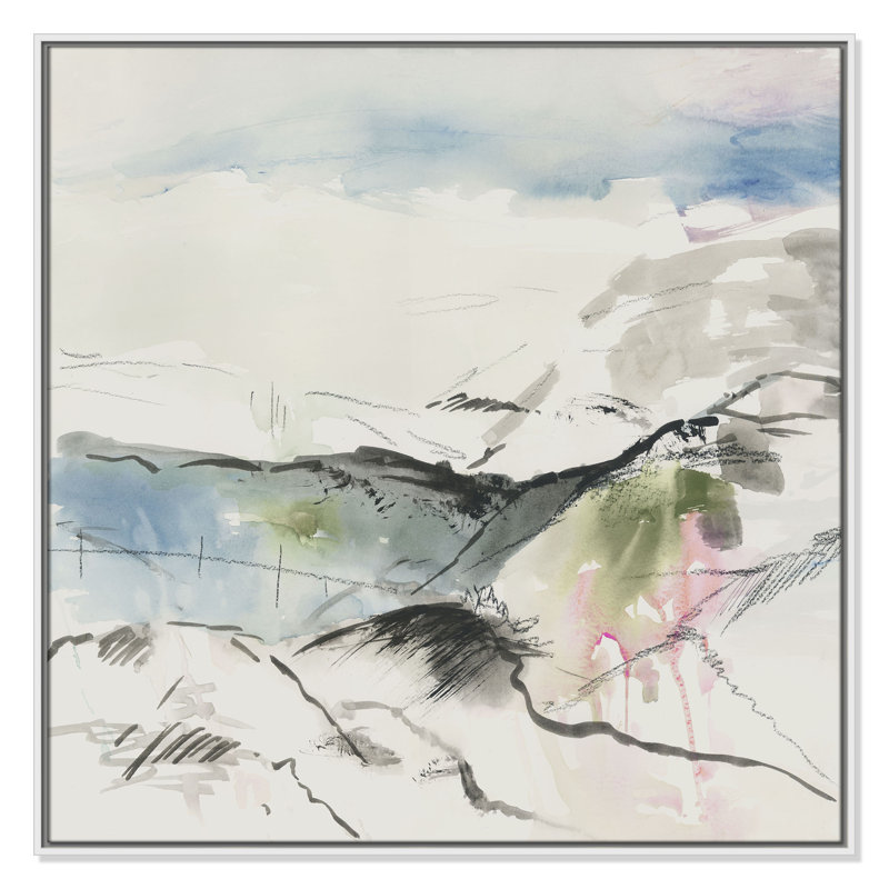 Horizon Land - reproduction carrée par Casa Fine Arts, H 37,5 po x l 37,5 po, Blanc
