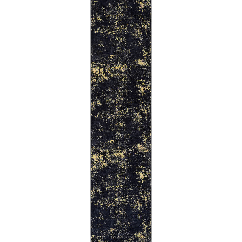 Washable Low-pile Area Rug Runner, Non-slip For Living Room, Dining Office - 2'6''x10' (black Foldable Washable, Bedroom, Kitchen,