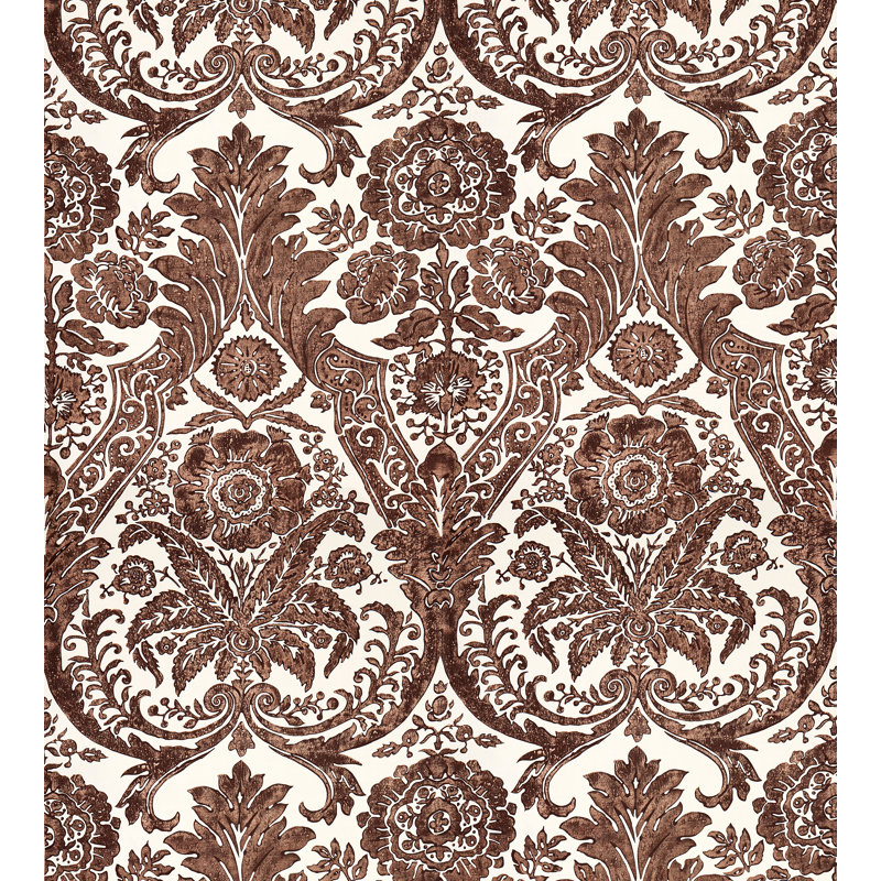 Oriana Damask Wallpaper Roll, Espresso