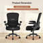 Mesh Office Chair with Flip-Up Armrests and Back Storage Pocket, Adjustable Swivel Computer Chair-1233493390