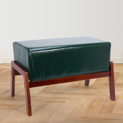 Wooden Upholstered Mid Century Modern Accent Stool Damron by George Oliver