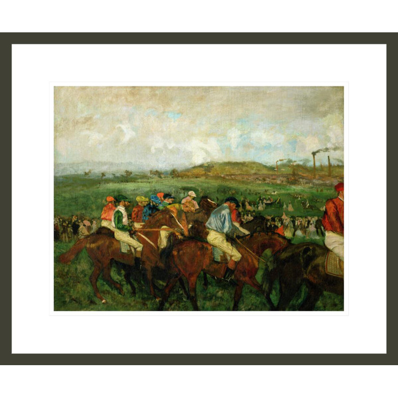 Course de messieurs. «Avant le départ» par Edgar Degas, impression giclée sur cadre, H 17,75 po x l 21,24 po