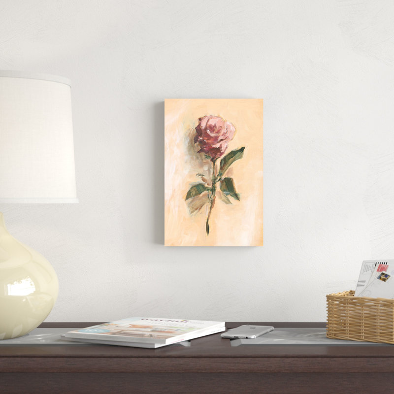 " Painterly Rose Study II " Painting Print, 12" H x 8" W