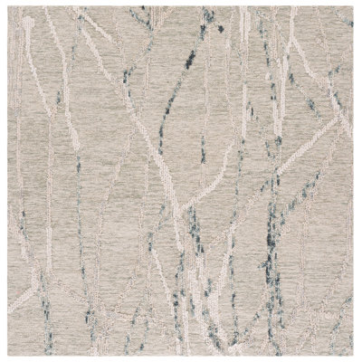 Harvest 303 Hand Tufted Wool; Cotton Abstract Rug in Sage/Ivory
