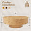 Table basse ronde en bois massif de 31,5 po et 35 po - Motifs de tourbillons naturels uniques, conception élégante incurvée, centre de table fabriqué à la main-632982336-632982339