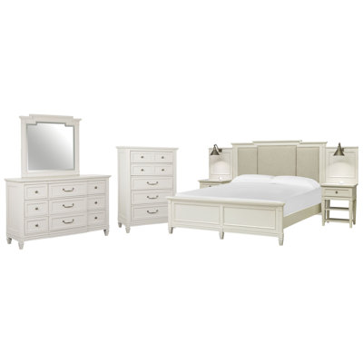 Commode 2 tiroirs tapissier avec miroir mural et commode à tiroirs