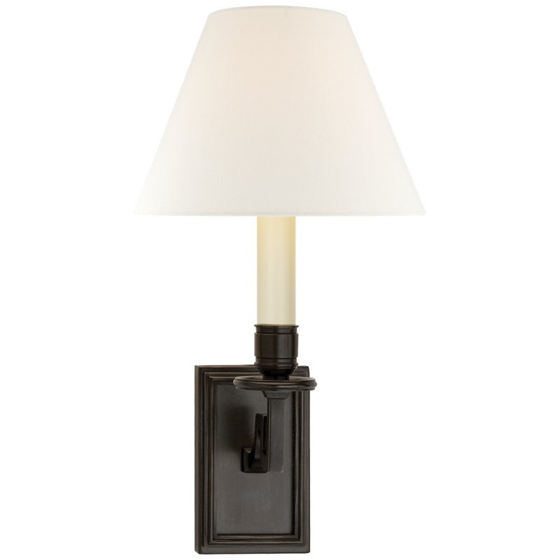 Alexa Hampton Dean Library Sconce, Gun Metal, Fabric
