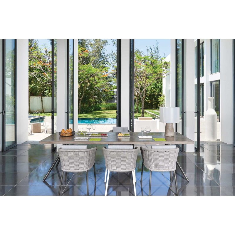 Perpetual Outdoor Dining Table, Slate Gray, 38" W x 73" L x 30.5" H