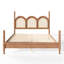 Lit plateforme Queen Size avec tête de lit arquée en osier, cadre de lit en bois, lit à baldaquin pour chambre à coucher, naturel-1530946727