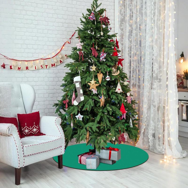 Tapis d'arbre de Noël 35 po pour sous-arbre, tapis de support d'arbre de Noël en terre de diatomées, tapis de protection d'arbre de Noël pour de vrais arbres en direct, tapis d'arbre de Noël à…