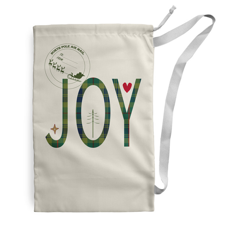 Sac de père Noël Joy, Vert, H 29 po x l 18 po