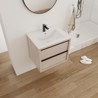 Naileah 24.34'' Single Bathroom Vanity with Ceramic Top
