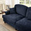 Canapé modulaire classique en U à 4 places avec accoudoirs évasés, jupes de plis à volants amovibles et pieds fuselés, repose-pieds en chenille bleue avec repose-pieds en nuage